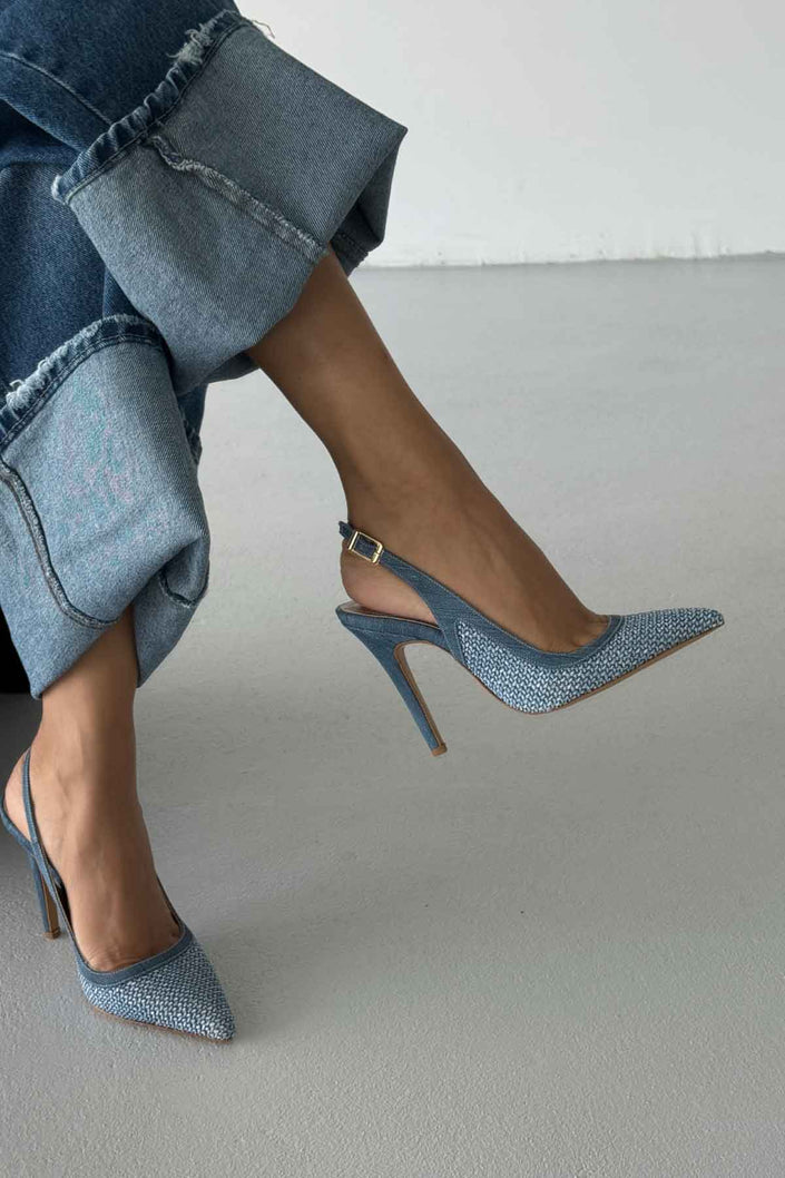 Echo  Denim Straw Stiletto