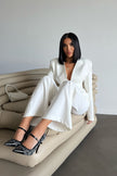 Bold Pearl Buckle Detail  Black White Patterned Stiletto -pre order