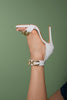 Valent Accessory Detailed Thin Heel 10cm White Matte Heel Shoes - PRE ORDER