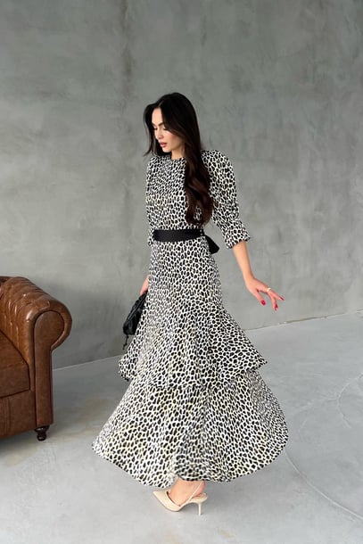 Loya Leopard Belt Detailed Satin Dress | CLOTHES | DRESS | Lebbse Loya Leopard Belt Detailed Satin Dress | CLOTHES | DRESS | Lebbse