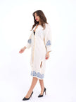 Cream blue Dress  Kimono