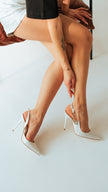 Brooch Accessory Detailed  White Satin Stiletto-PRE ORDER