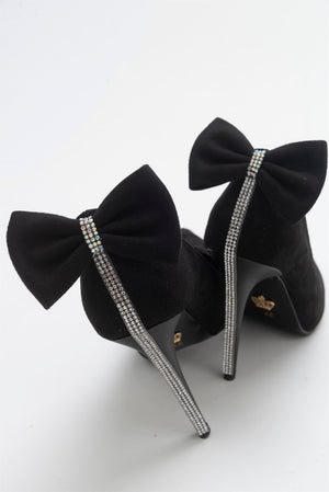 Linnie Bow Detail  Black Matte Stiletto -PRE ORDER