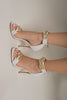 Valent Accessory Detailed  White Matte Heeled Shoes - PRE ORDER