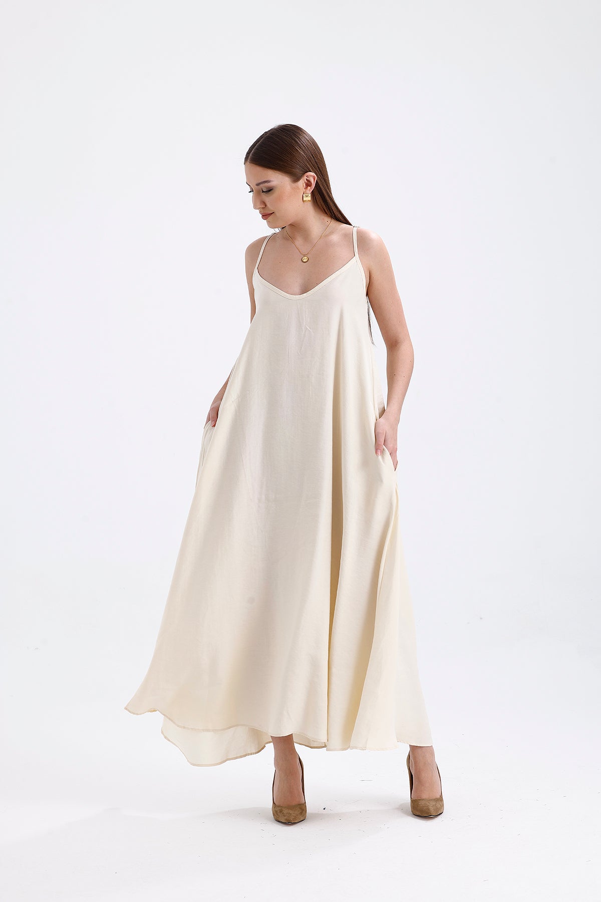 Strap Dress Beige | CLOTHES | DRESS | Lebbse Strap Dress Beige | CLOTHES | DRESS | Lebbse
