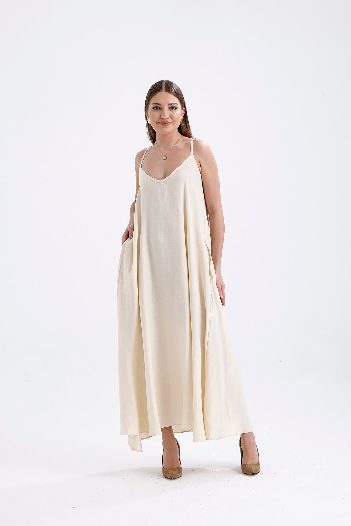Strap Dress Beige | CLOTHES | DRESS | Lebbse Strap Dress Beige | CLOTHES | DRESS | Lebbse