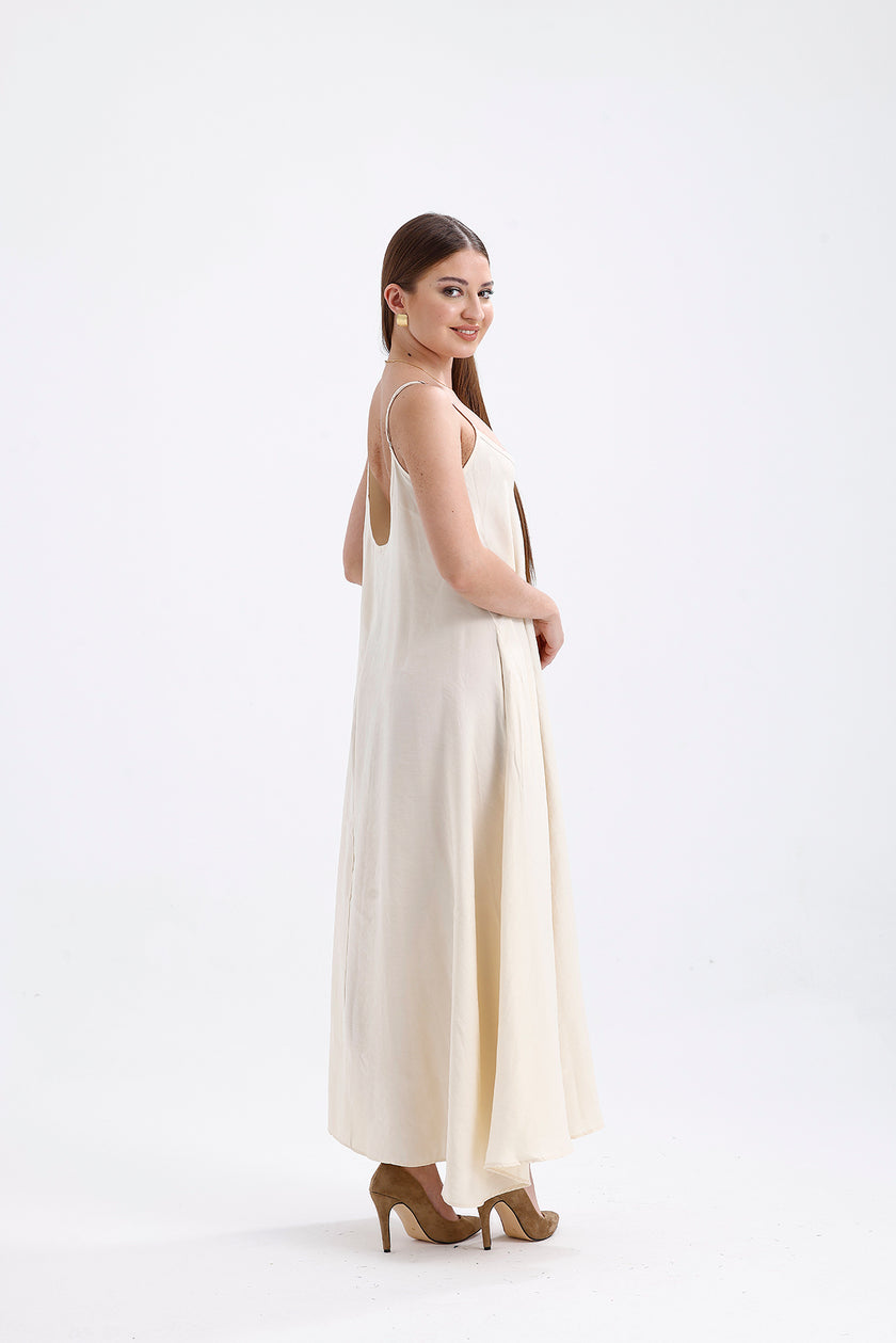 Strap Dress Beige