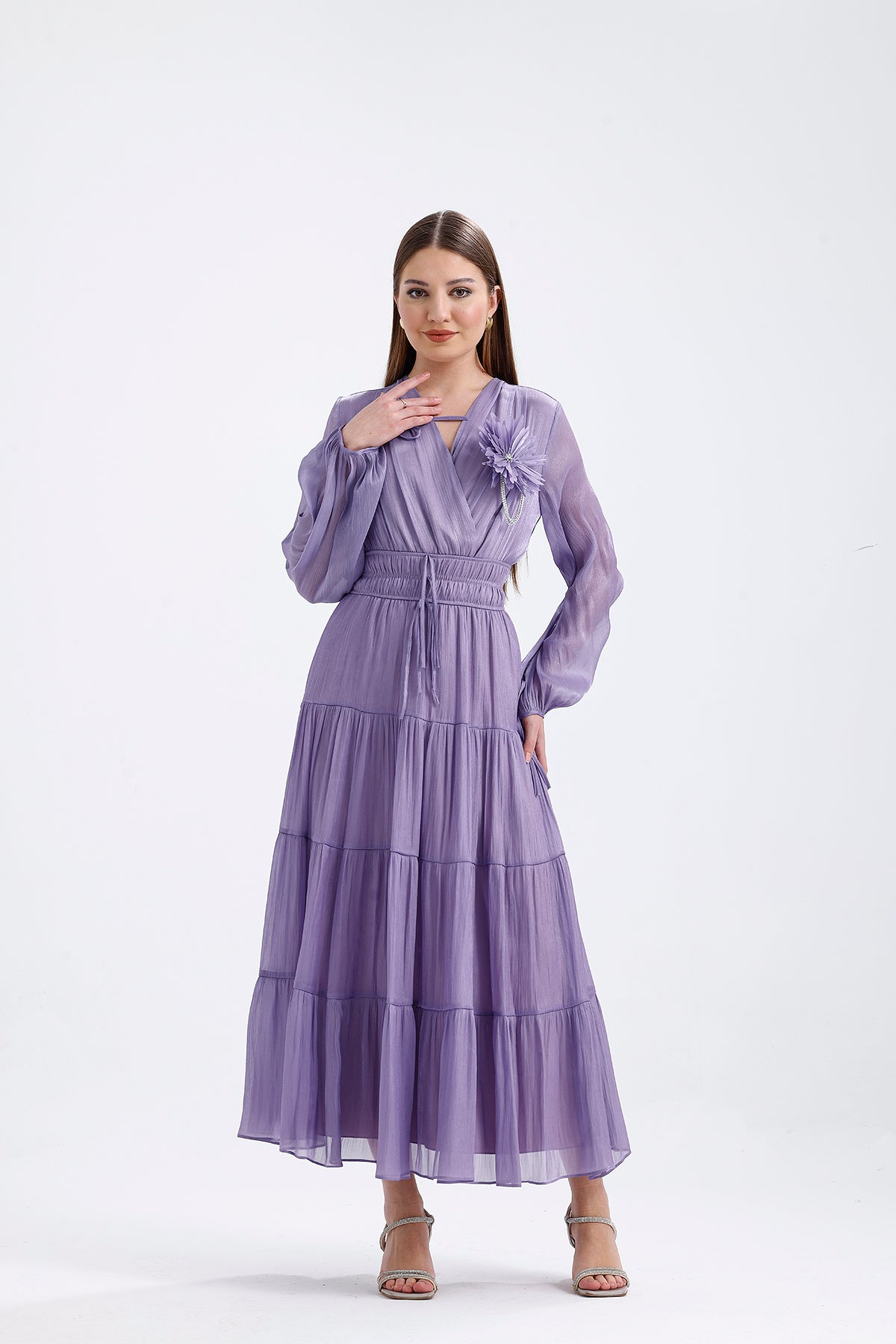 Organza Design Dress - Lilac