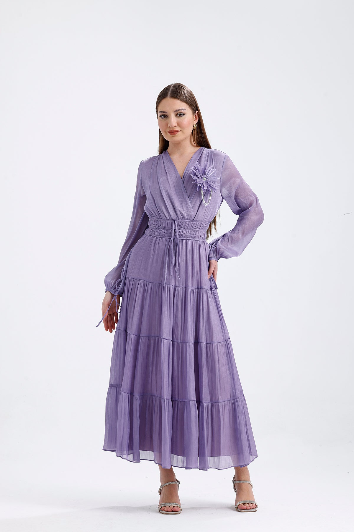 Organza Design Dress - Lilac