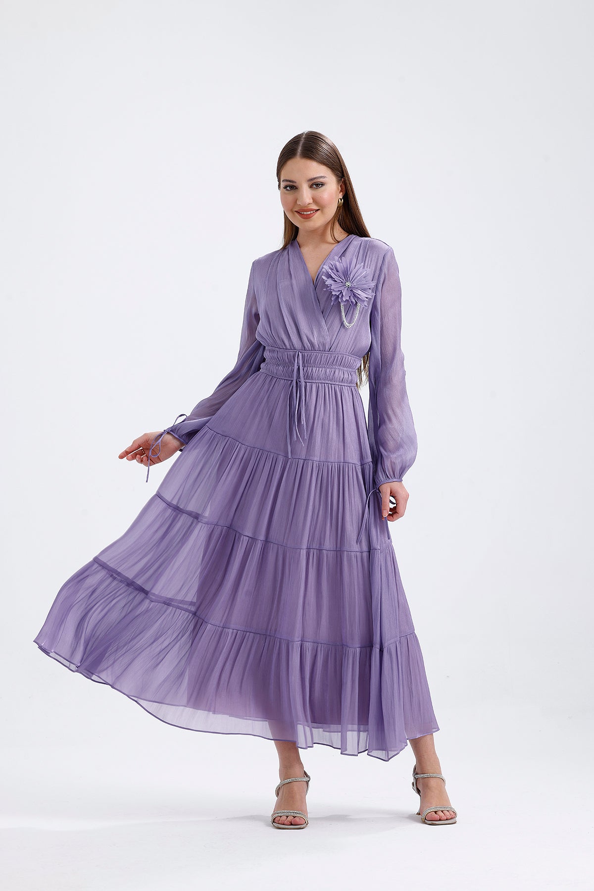 Organza Design Dress - Lilac