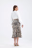 Leopard Satin Midi Skirt