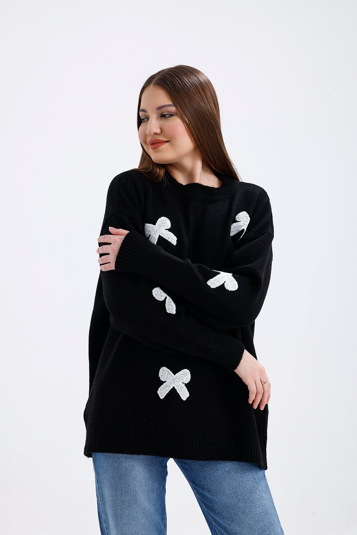 Ribbon Detailed Sweater Black | CLOTHES | KNITWEAR | Lebbse Ribbon Detailed Sweater Black | CLOTHES | KNITWEAR | Lebbse