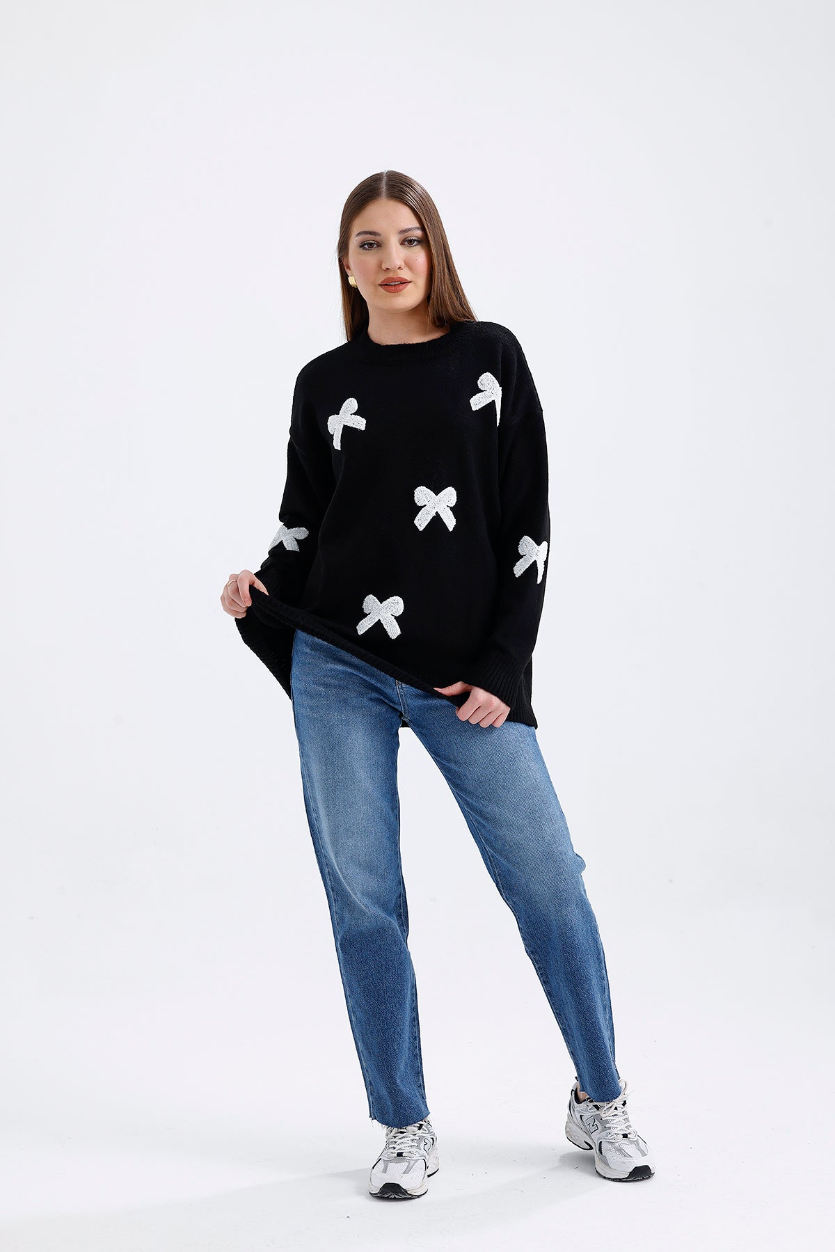 Ribbon Detailed Sweater Black