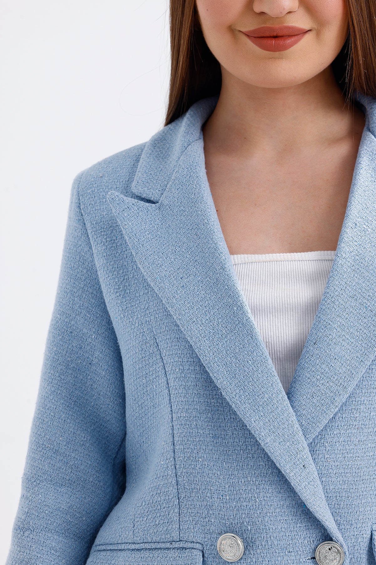 blue Tweed Jacket | Jackets & Blazers | Lebbse blue Tweed Jacket | Jackets & Blazers | Lebbse