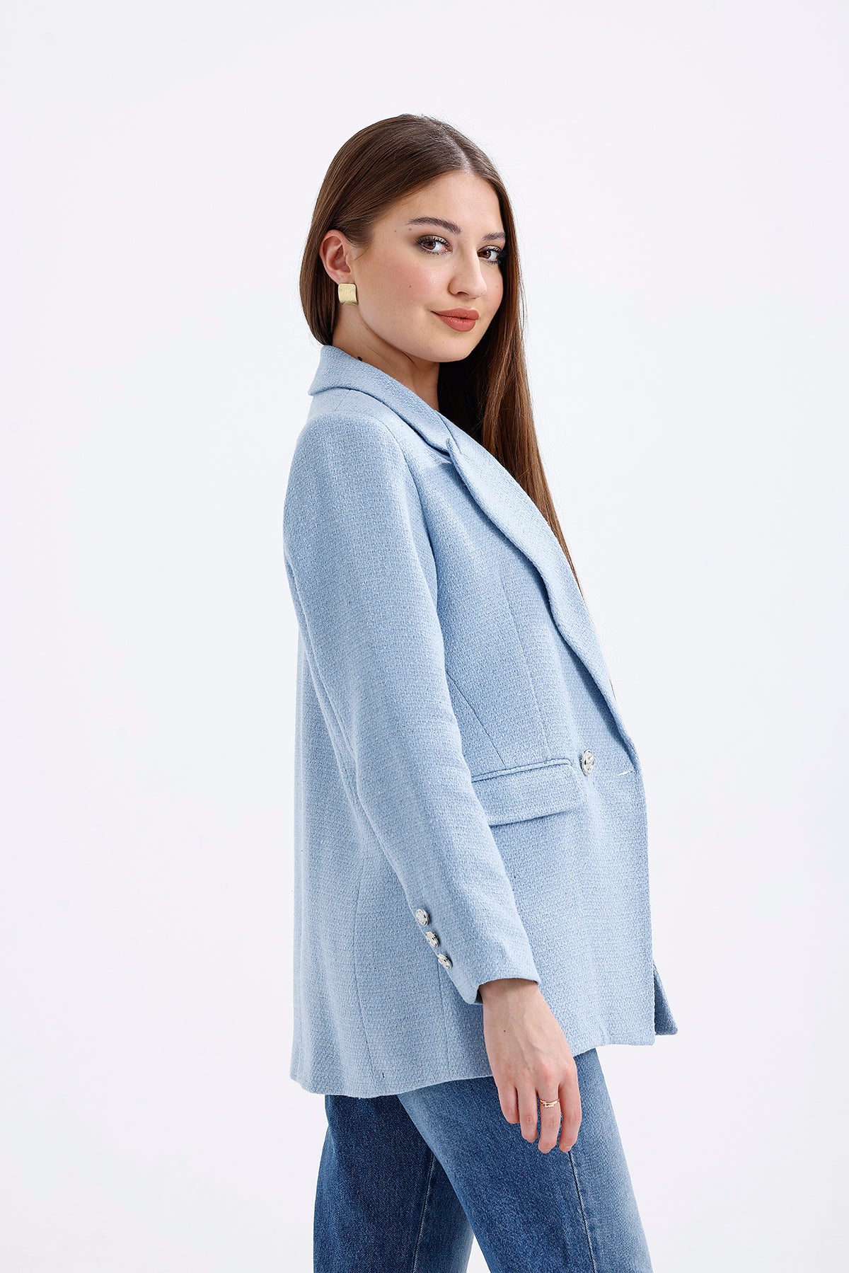 blue Tweed Jacket | Jackets & Blazers | Lebbse blue Tweed Jacket | Jackets & Blazers | Lebbse