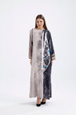 Kimono Patterned Gray Smoke