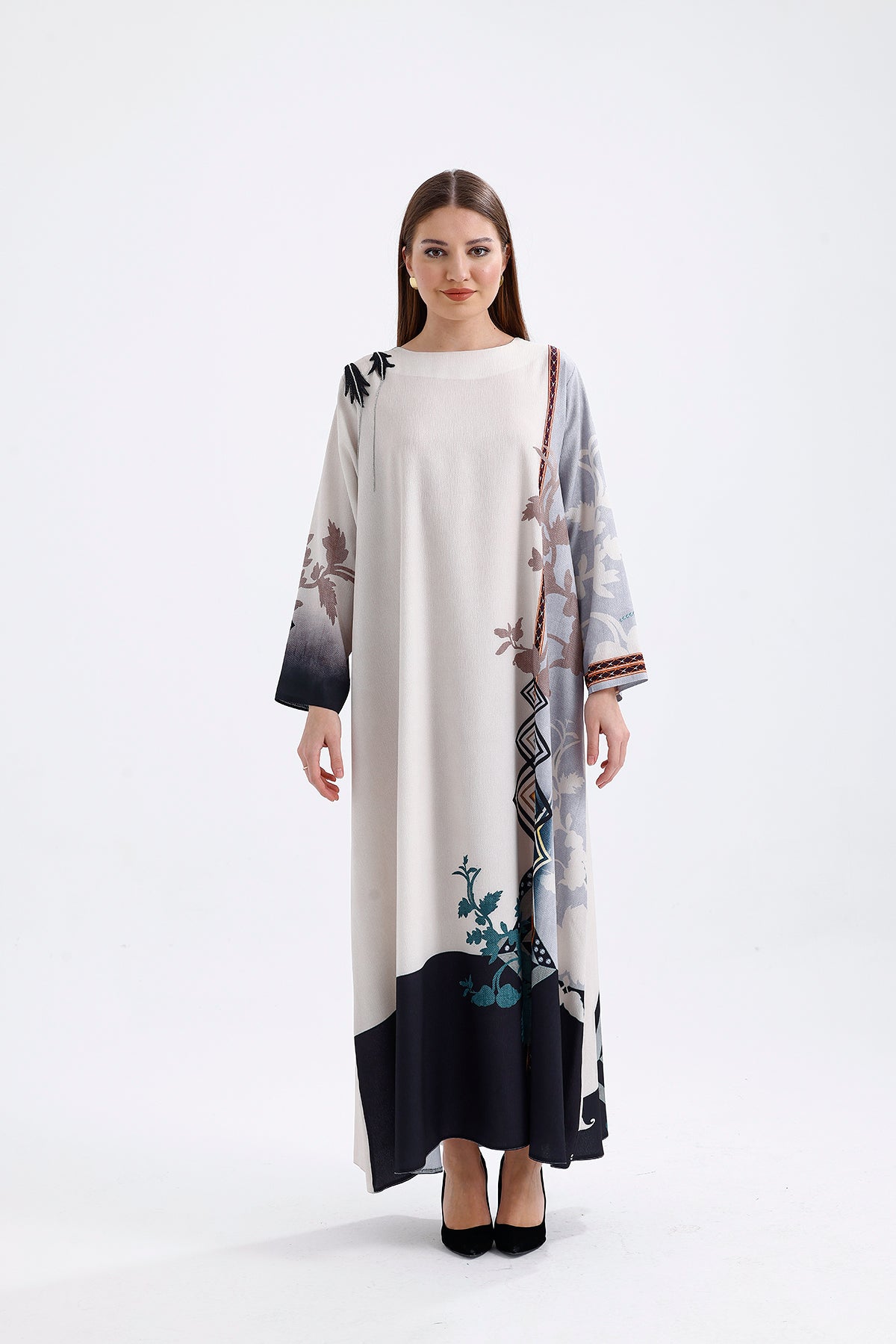 Floral Pattern Ecru Blue | CLOTHES | DRESS | Lebbse Floral Pattern Ecru Blue | CLOTHES | DRESS | Lebbse