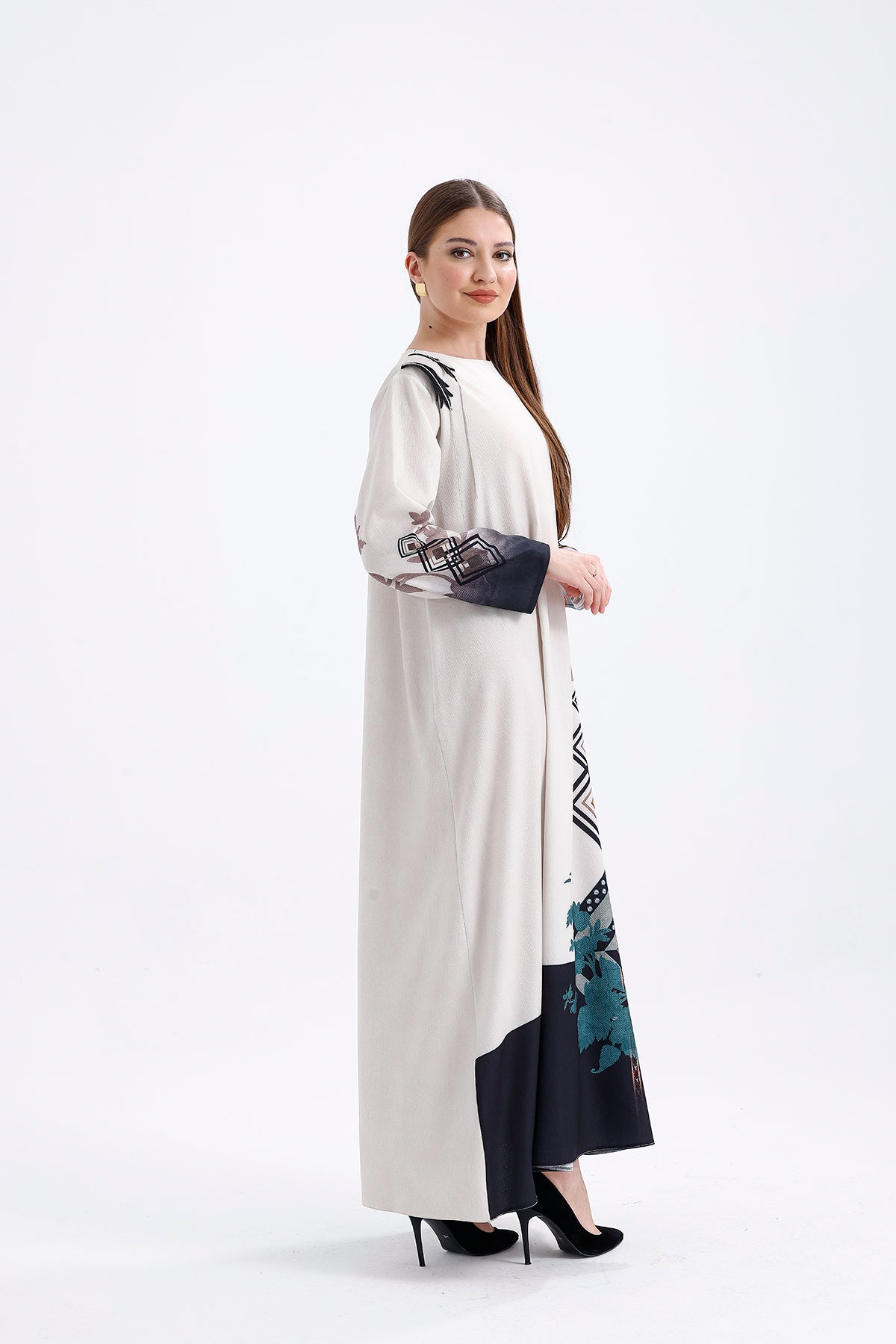 Floral Pattern Ecru Blue | CLOTHES | DRESS | Lebbse Floral Pattern Ecru Blue | CLOTHES | DRESS | Lebbse