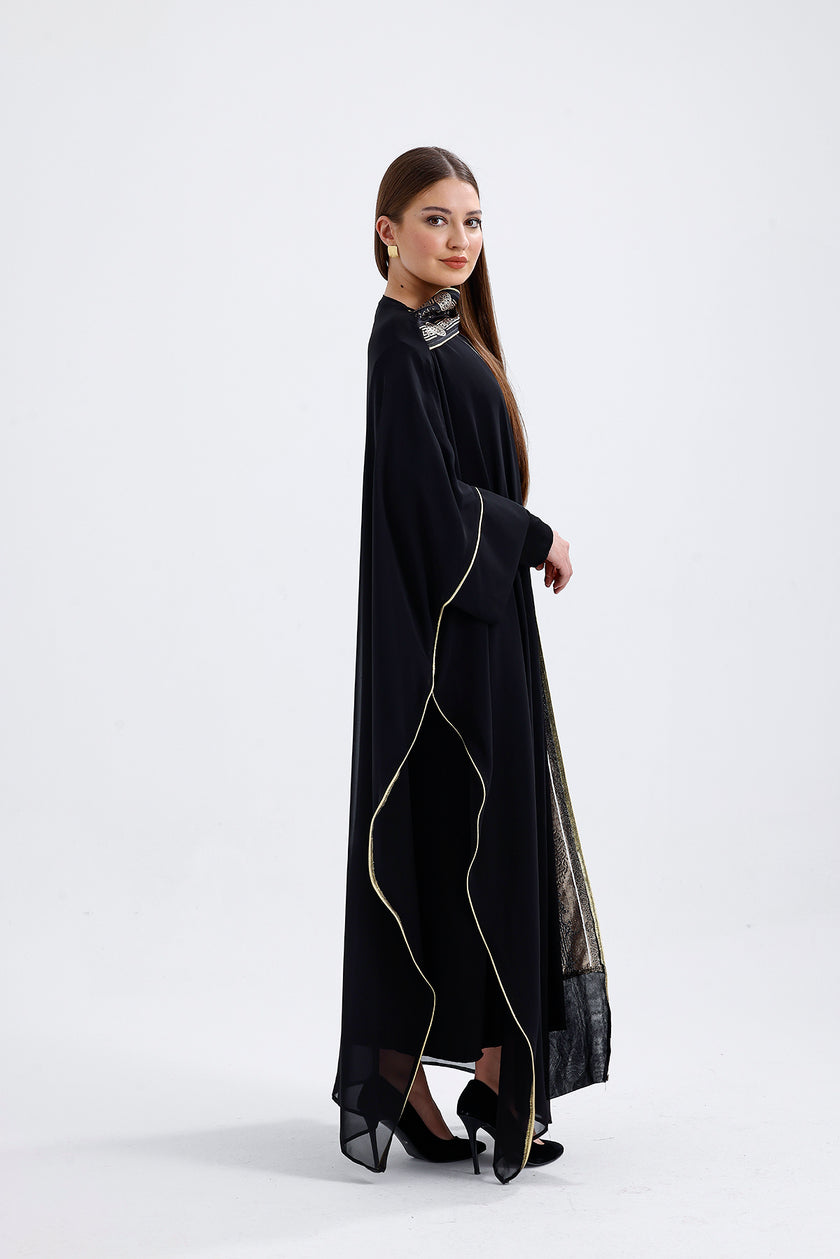 Kimono Patterned Underwear Set Black