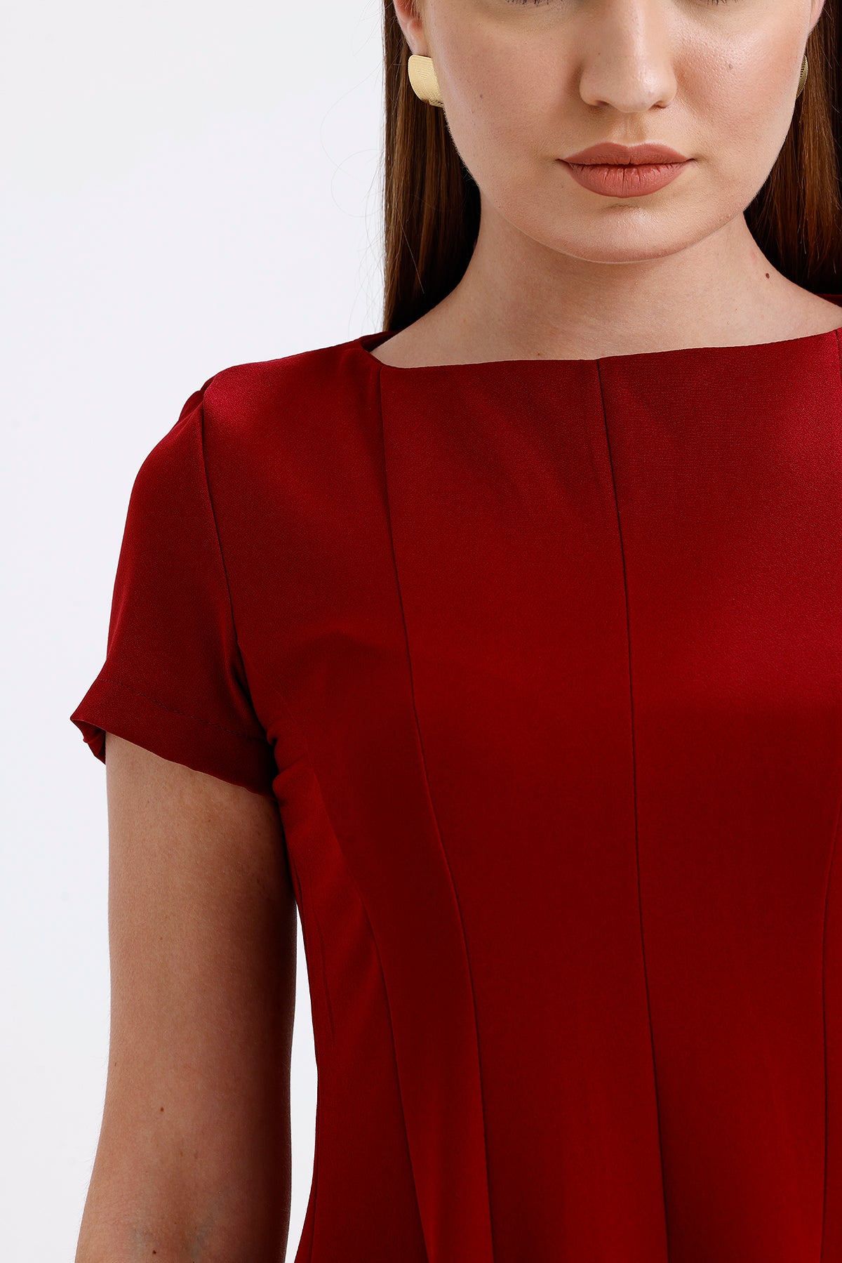 Flounce Short Dress Burgundy | CLOTHES | DRESS | Lebbse Flounce Short Dress Burgundy | CLOTHES | DRESS | Lebbse