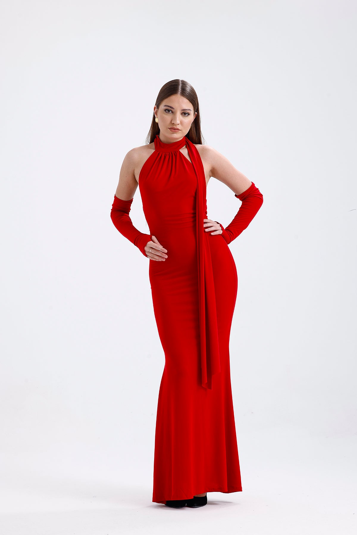 Halter Neck Dress Red | CLOTHES | DRESS | Lebbse Halter Neck Dress Red | CLOTHES | DRESS | Lebbse