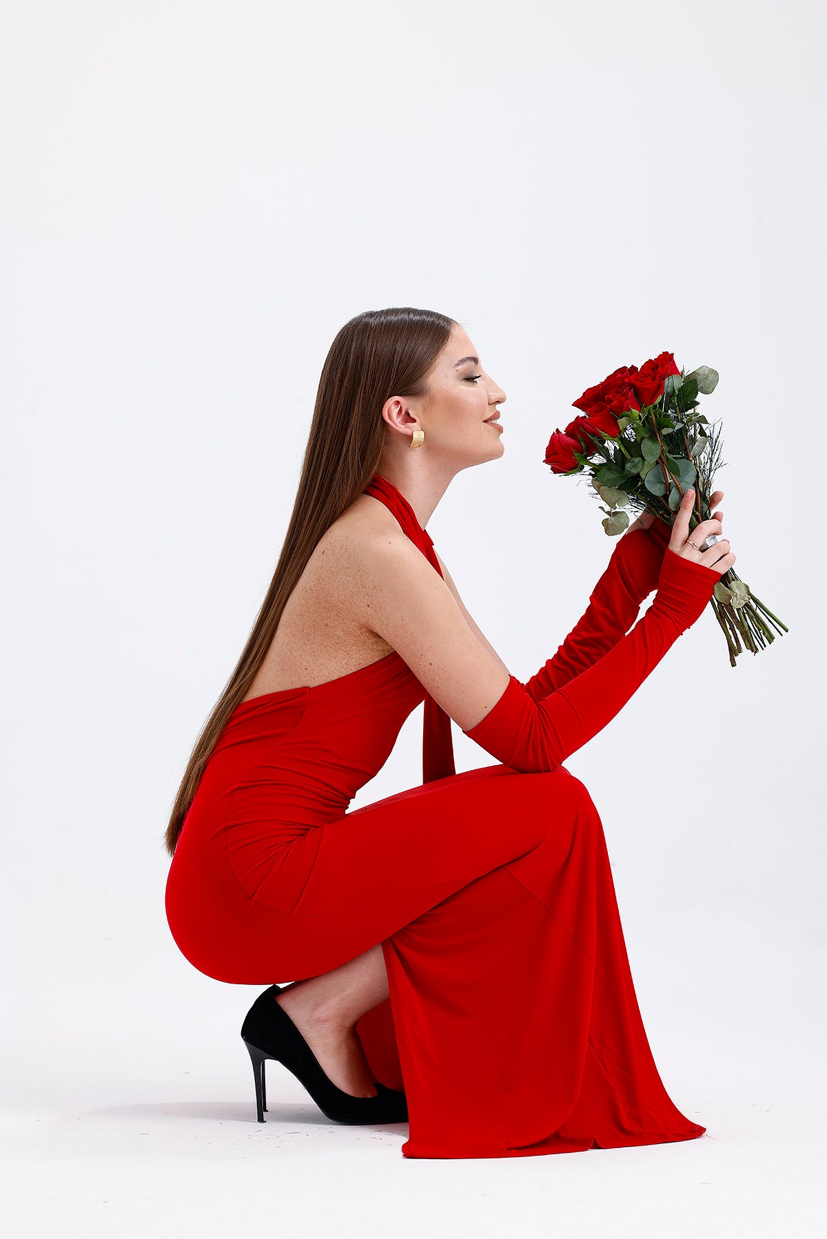 Halter Neck Dress Red | CLOTHES | DRESS | Lebbse Halter Neck Dress Red | CLOTHES | DRESS | Lebbse
