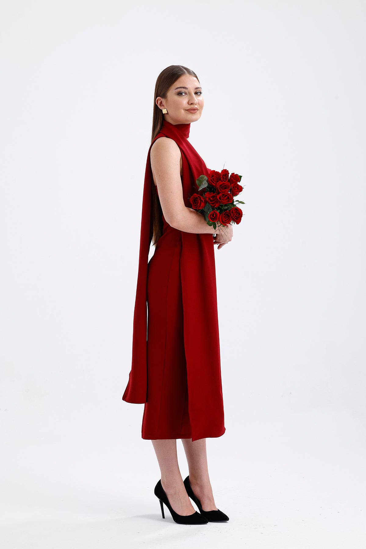 Strapless Dress Burgundy