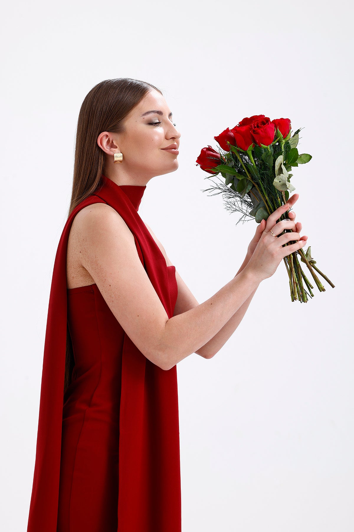 Strapless Dress Burgundy | CLOTHES | DRESS | Lebbse Strapless Dress Burgundy | CLOTHES | DRESS | Lebbse