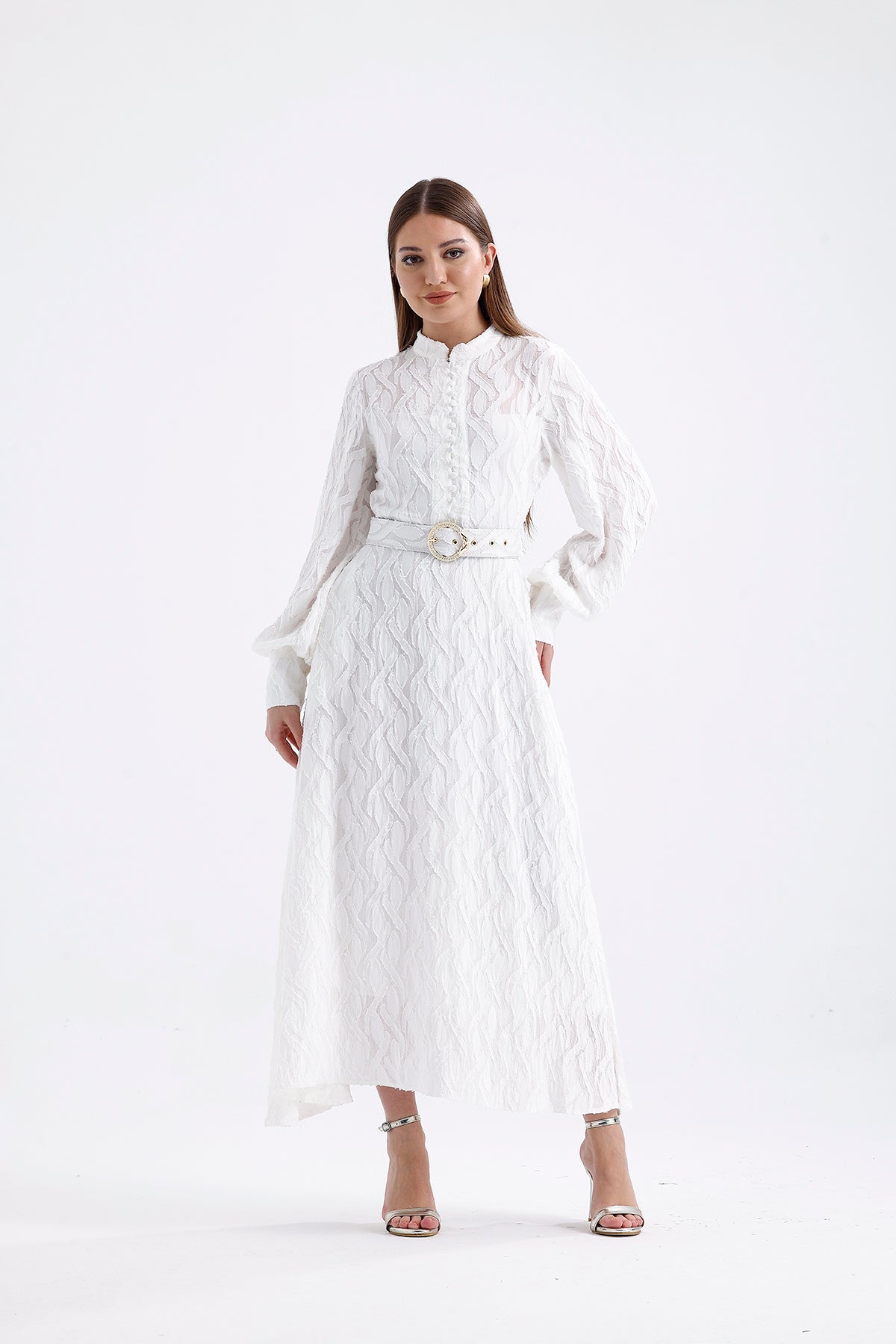 Murhpy Gold Buckled Belt Detailed Jacquard Dress | Uncategorized Murhpy Gold Buckled Belt Detailed Jacquard Dress | Uncategorized