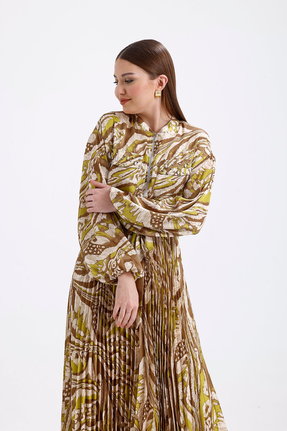 Luxe Acid Green Satin Dress