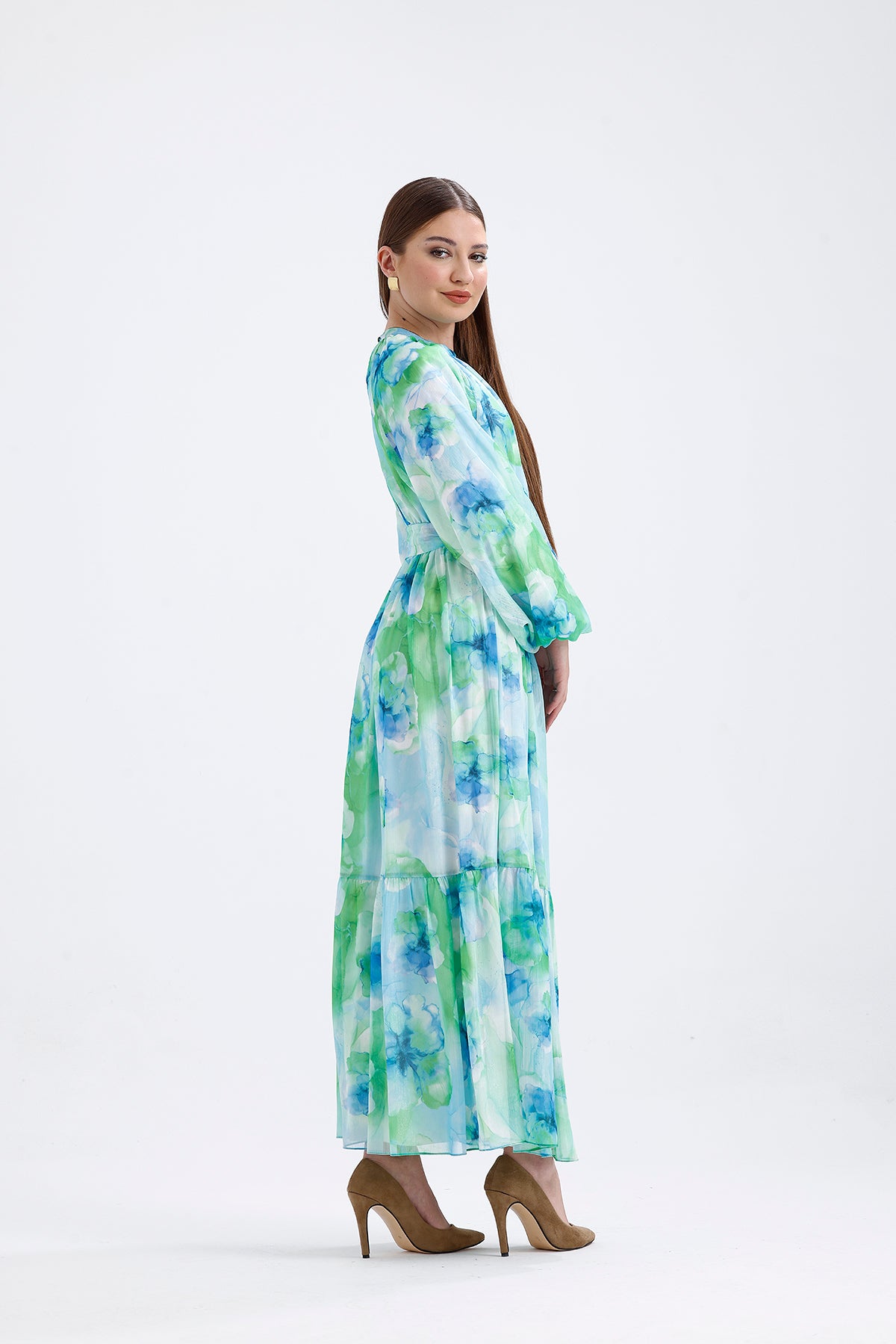 Crystal Chiffon Dress Blue