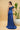 Stone Belt Satin Evening Dress - Dark blue