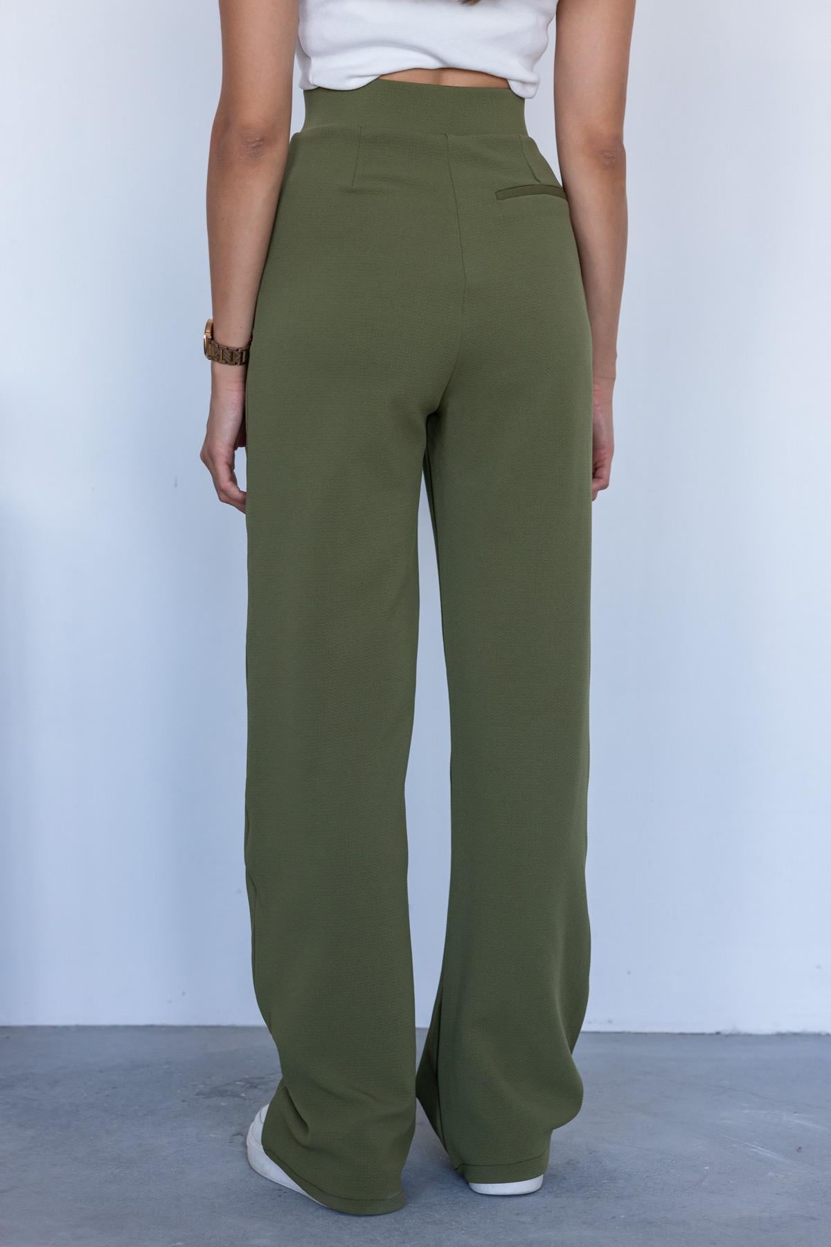 Lycra Palazzo Trousers - GREEN