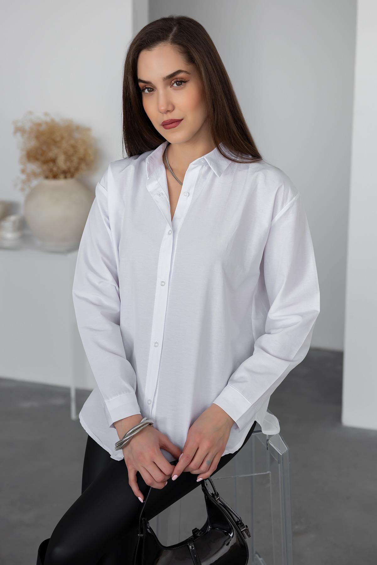 Poplin Basic Shirt - WHITE