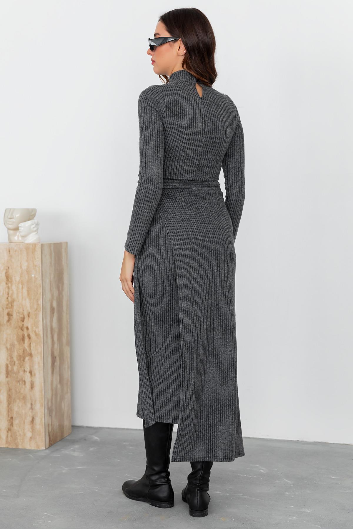 Skirt Tie Dress - Dark grey