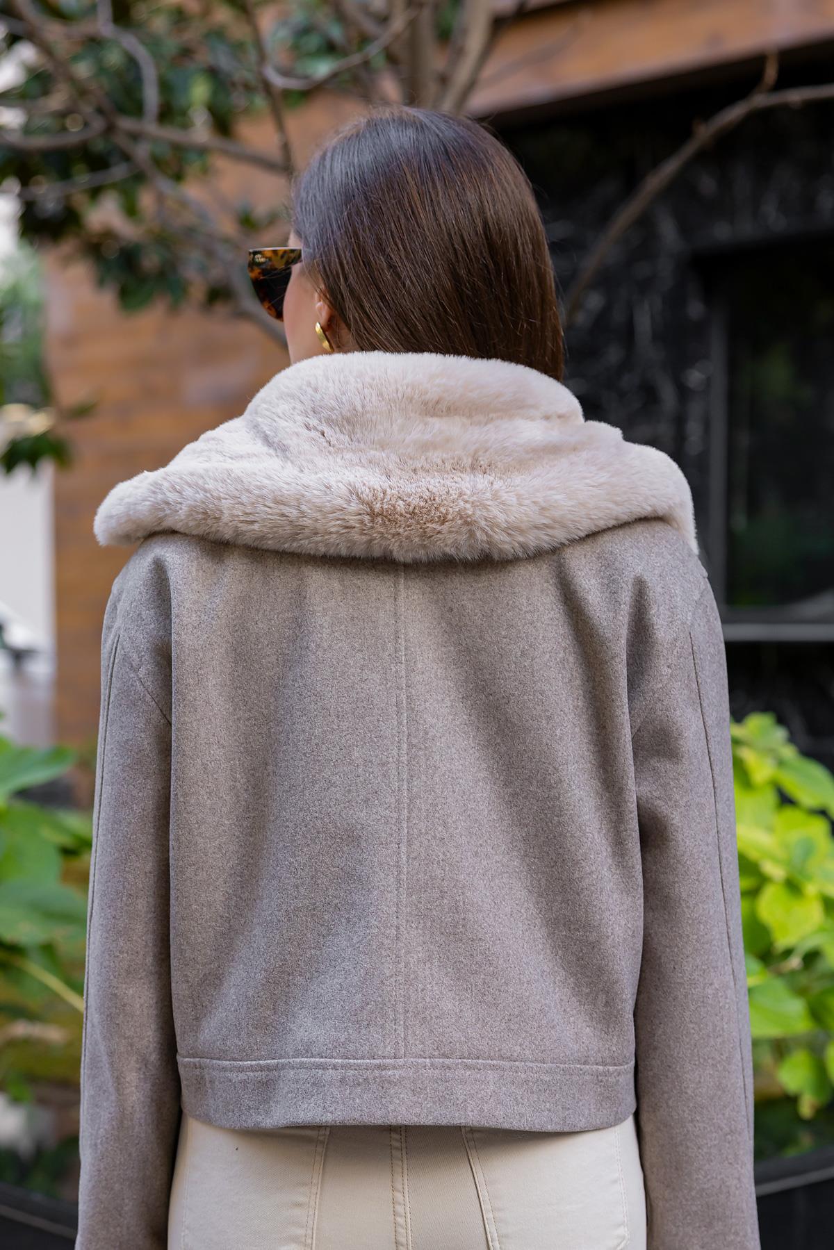 Collar Fur Collar Jacket - MINK