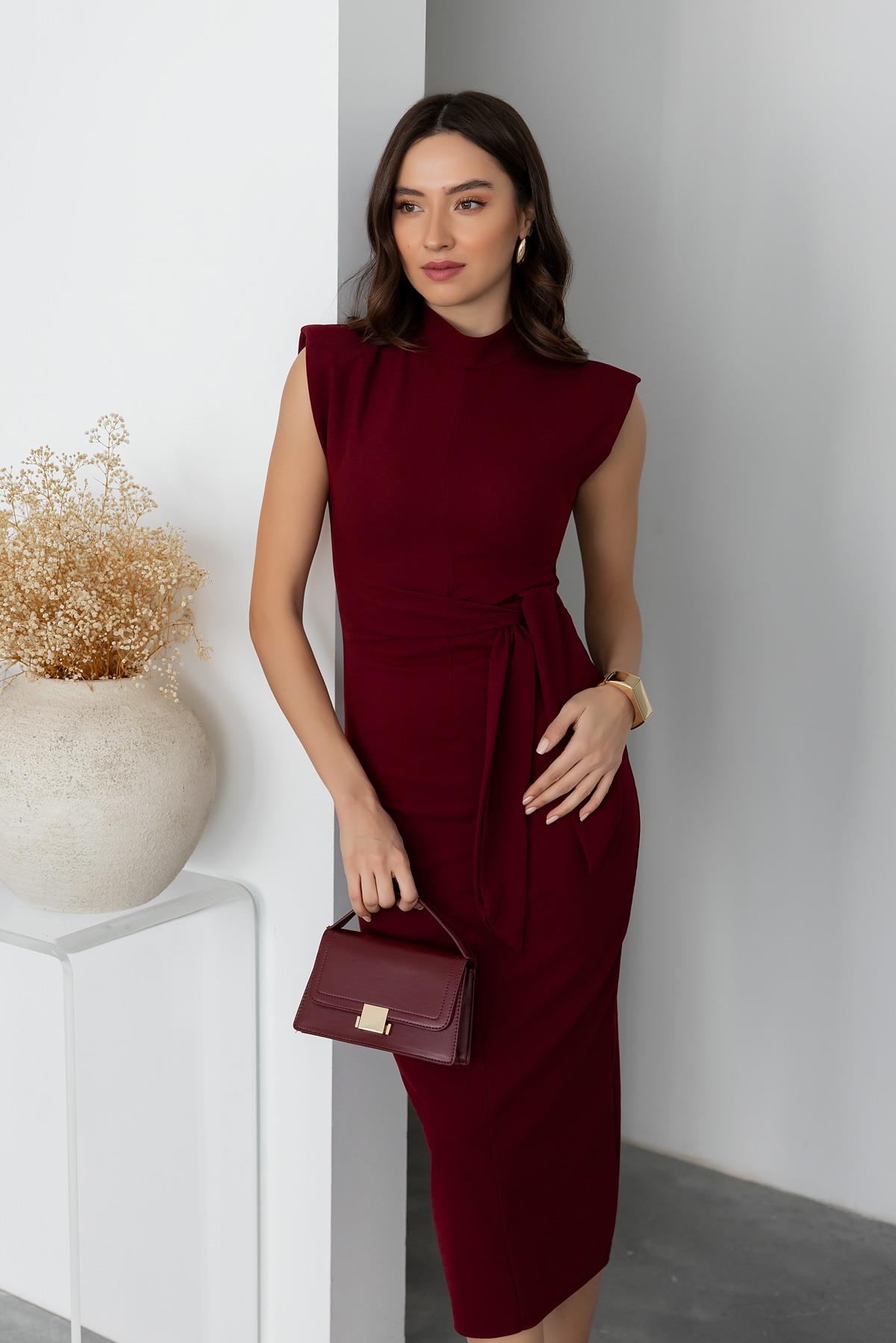 Long Pencil Dress - CLARET