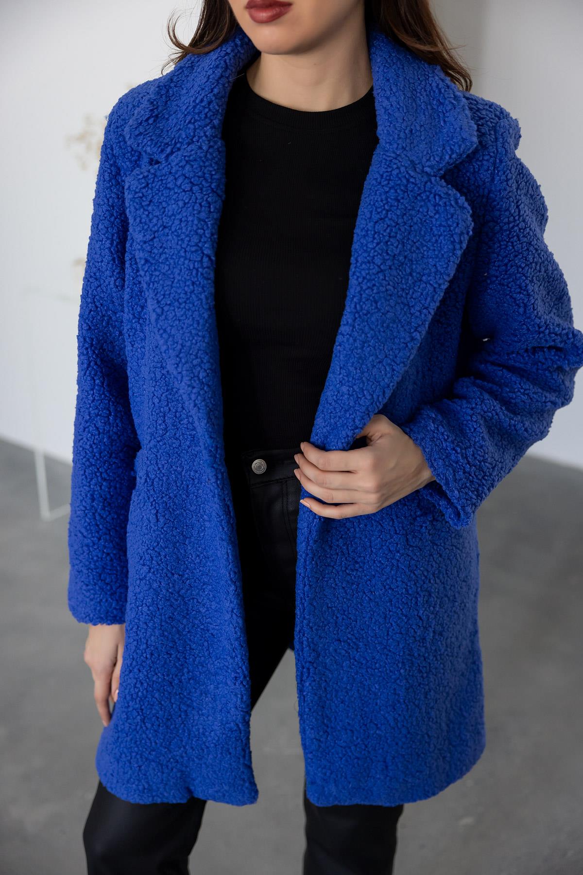 Boucle Short Coat - BLUE