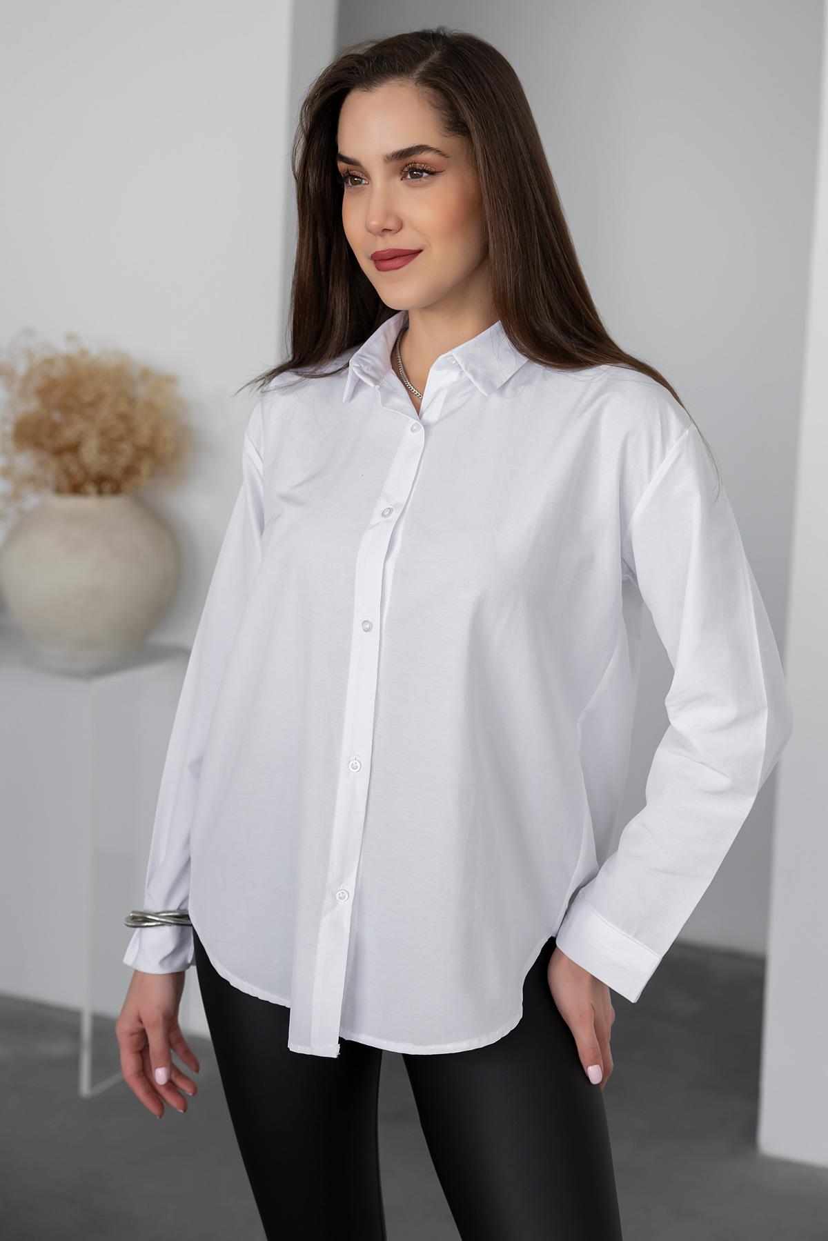 Poplin Basic Shirt - WHITE