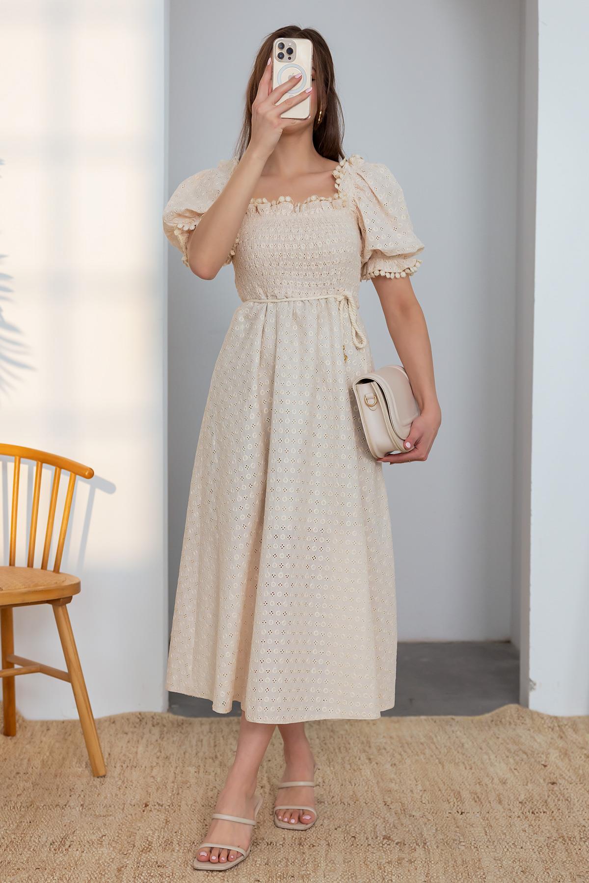 Gipeli Brode Dress - CREAM