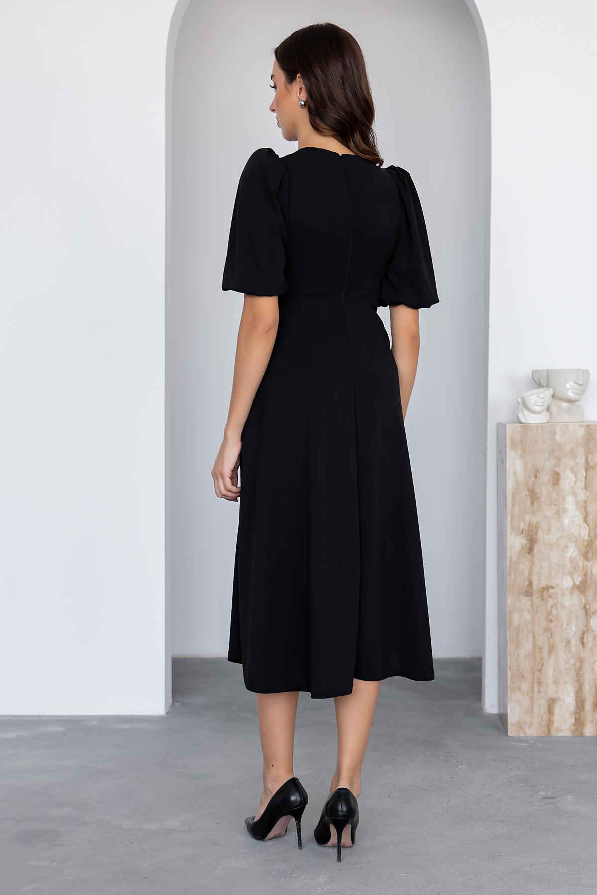 Midi Length Dress - BLACK