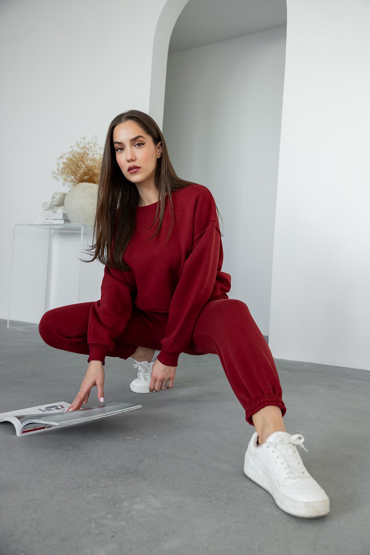 Raised Tracksuit - CLARET RED