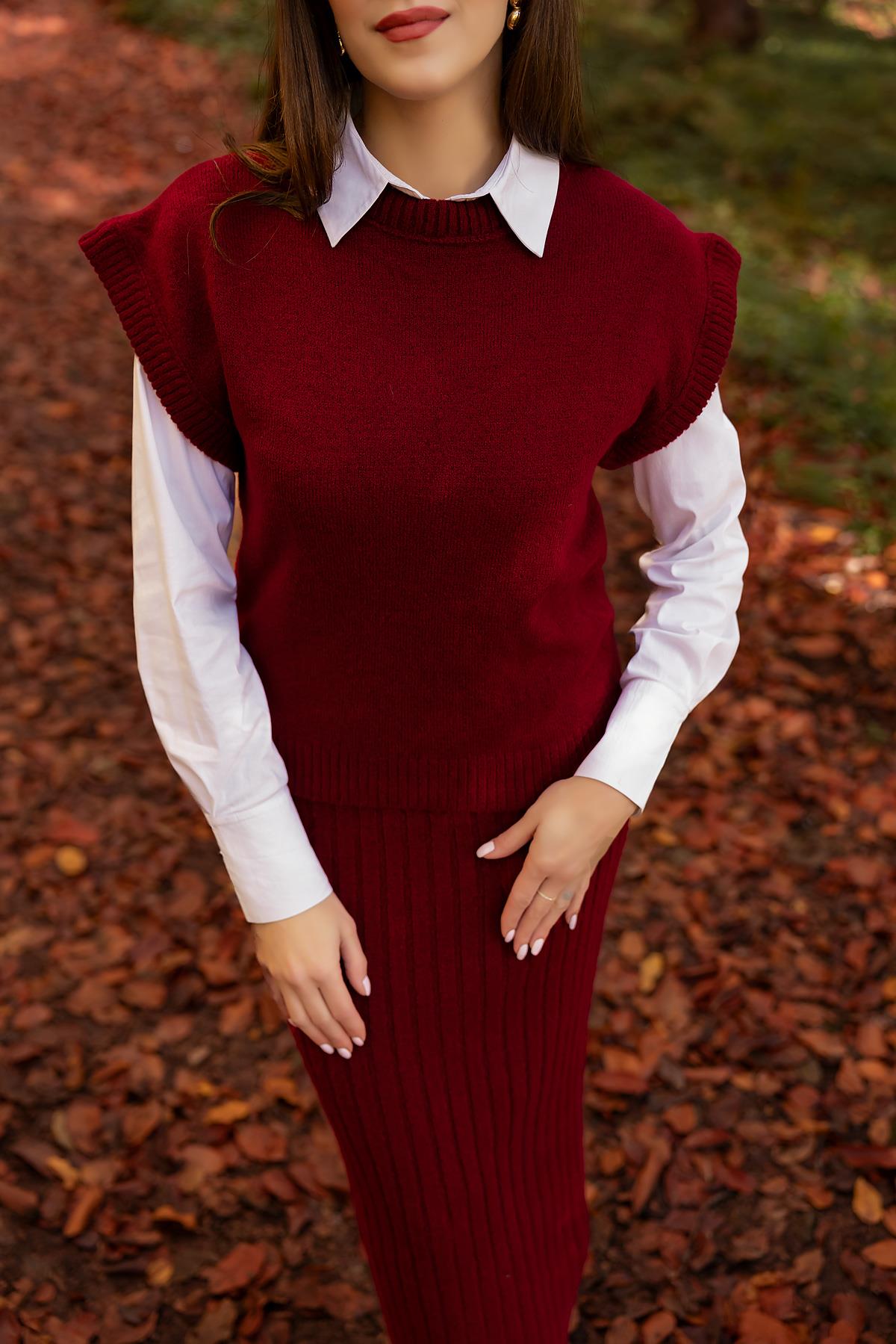 Sweater Knitwear Set - CLARET RED