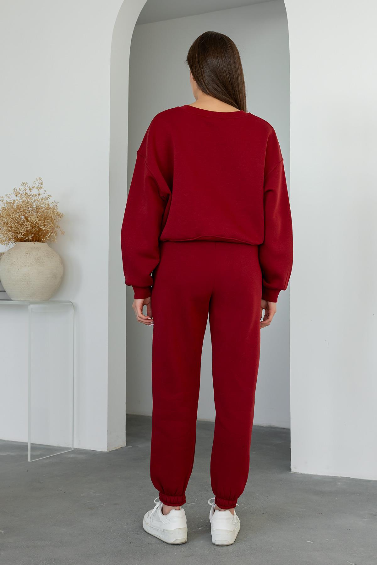 Raised Tracksuit - CLARET RED