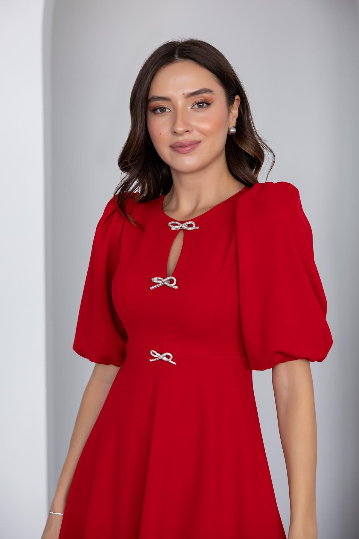 Midi Length Dress - RED