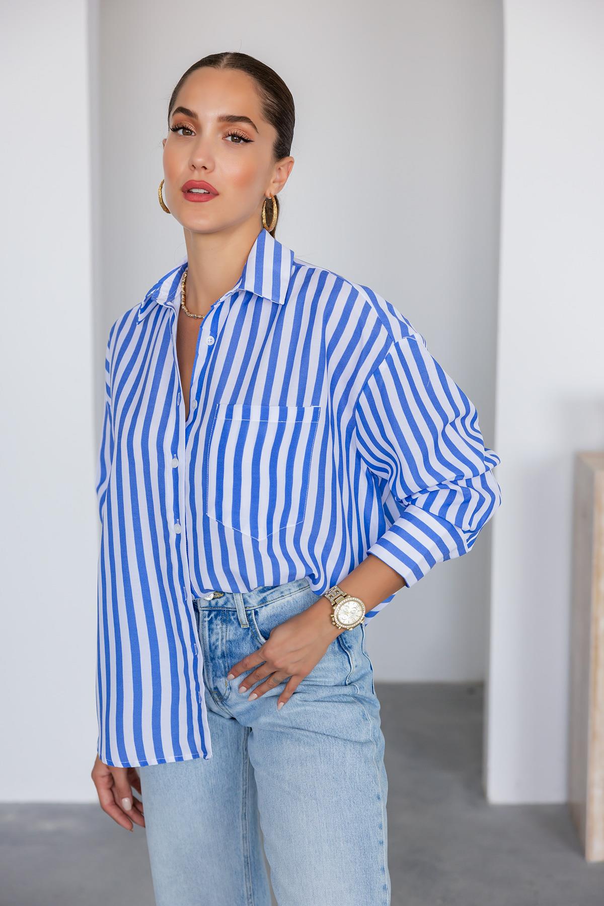 Striped Pocket Shirt - BLUE