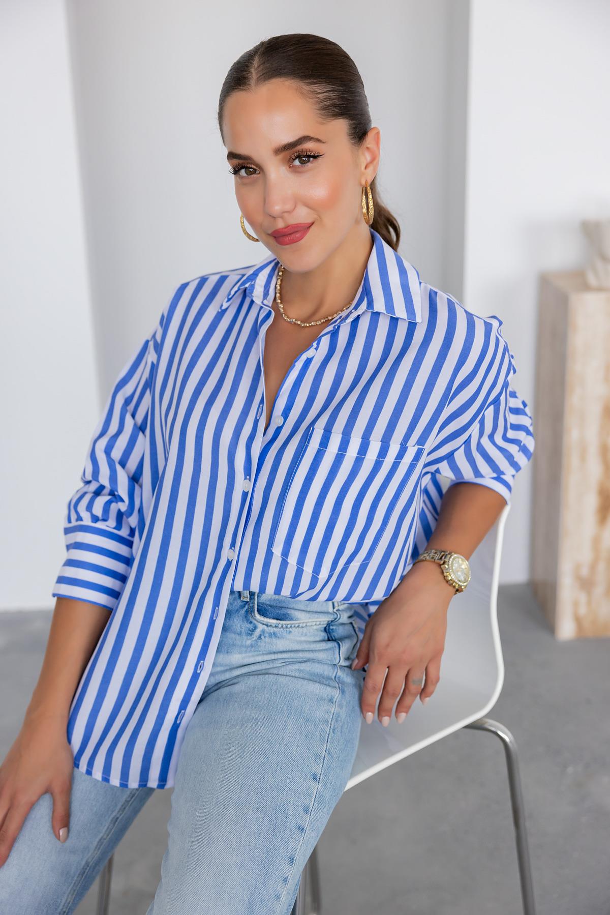 Striped Pocket Shirt - BLUE