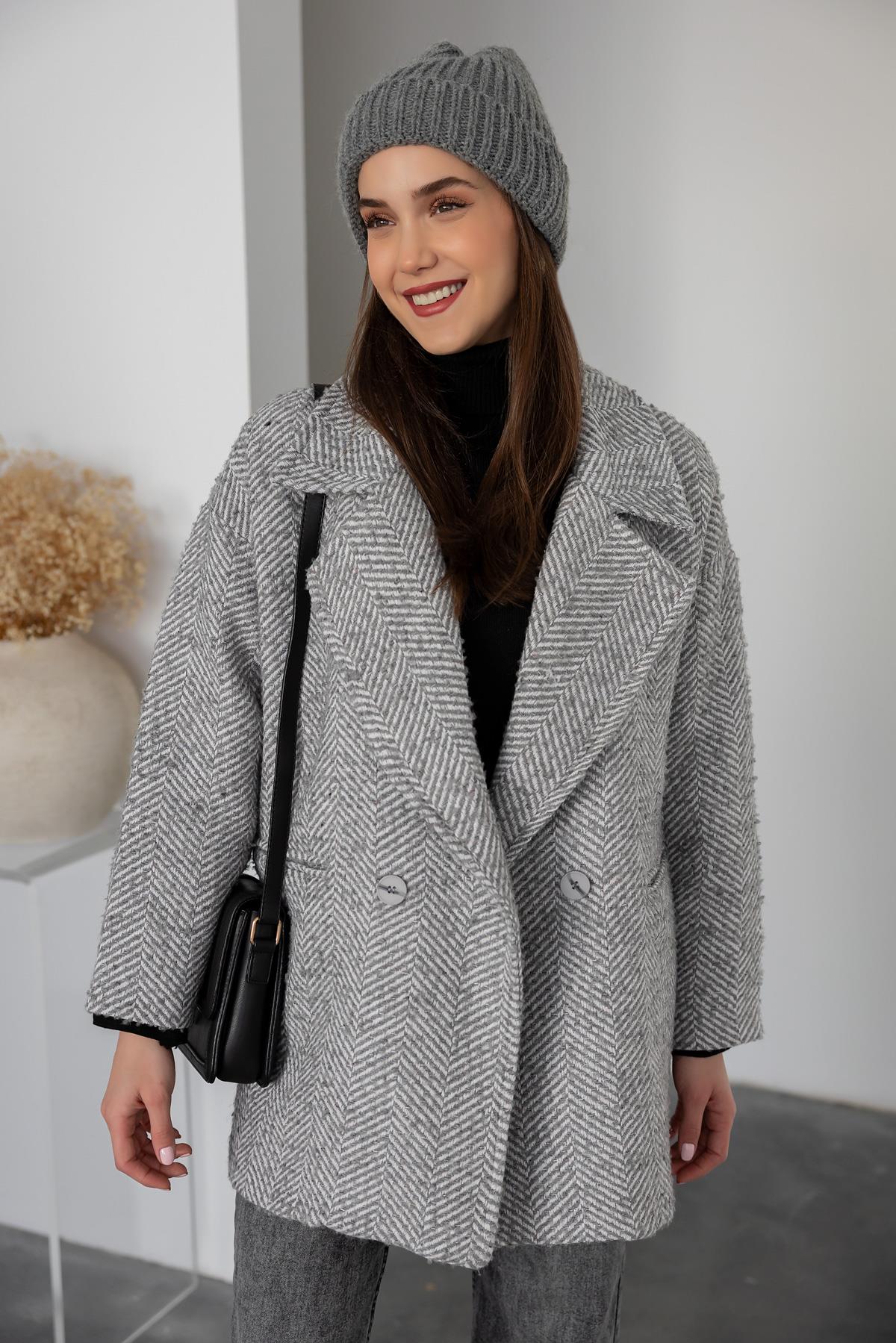 Oversize Short Coat - GRAY