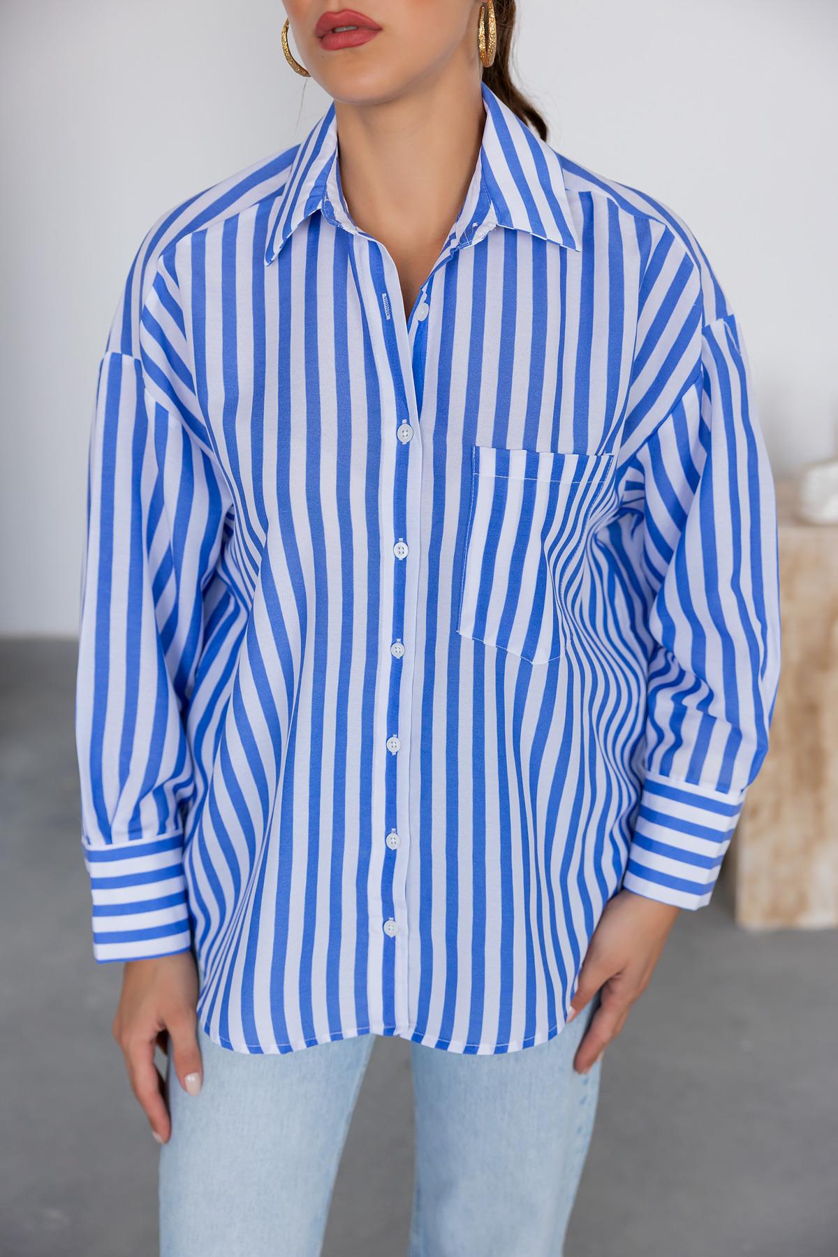 Striped Pocket Shirt - BLUE