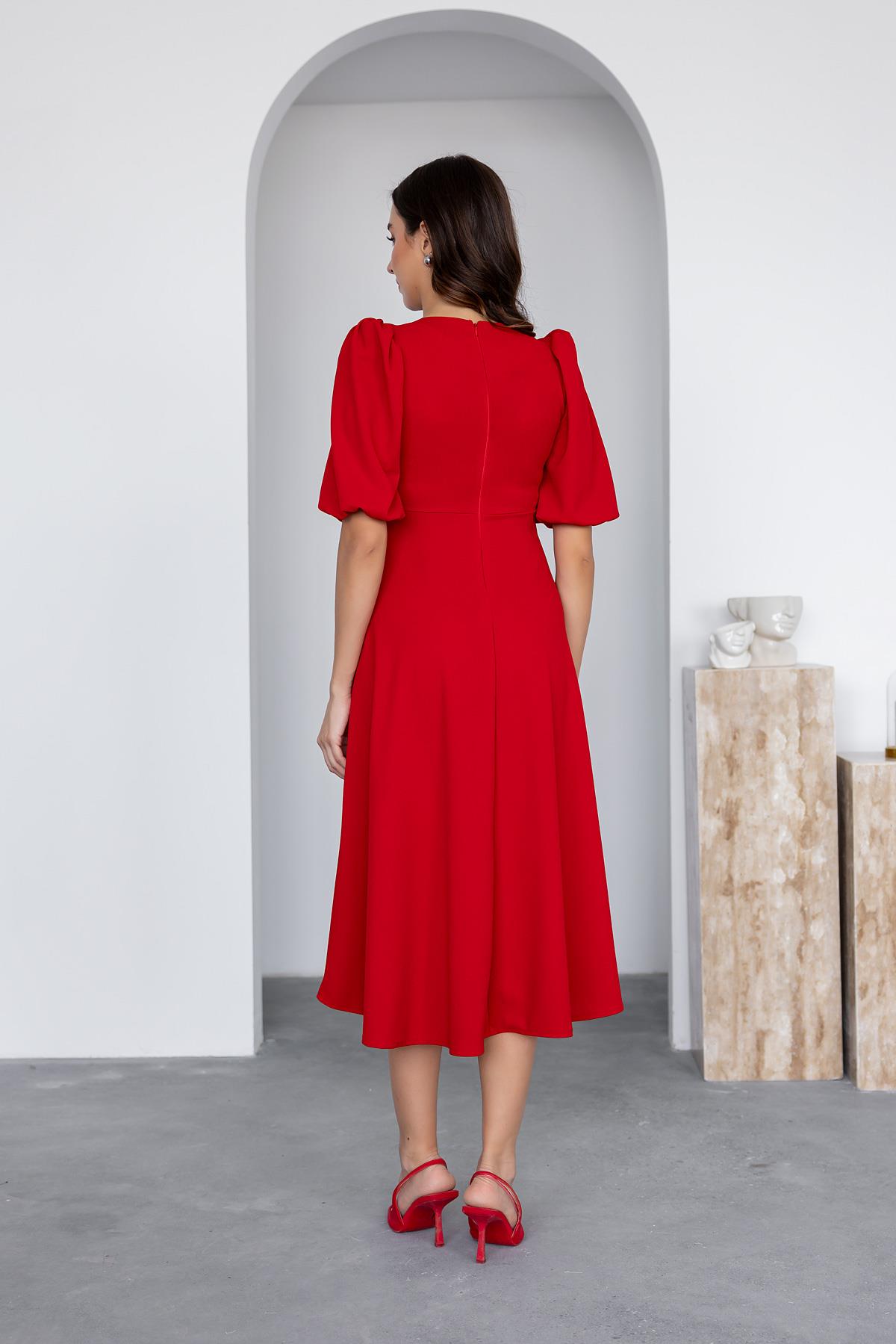 Midi Length Dress - RED